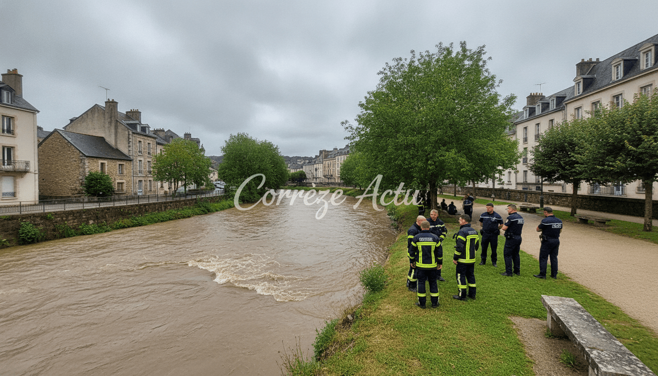 Illustration : L'Auzelou : la Corrèze boueuse mobilise police et pompiers