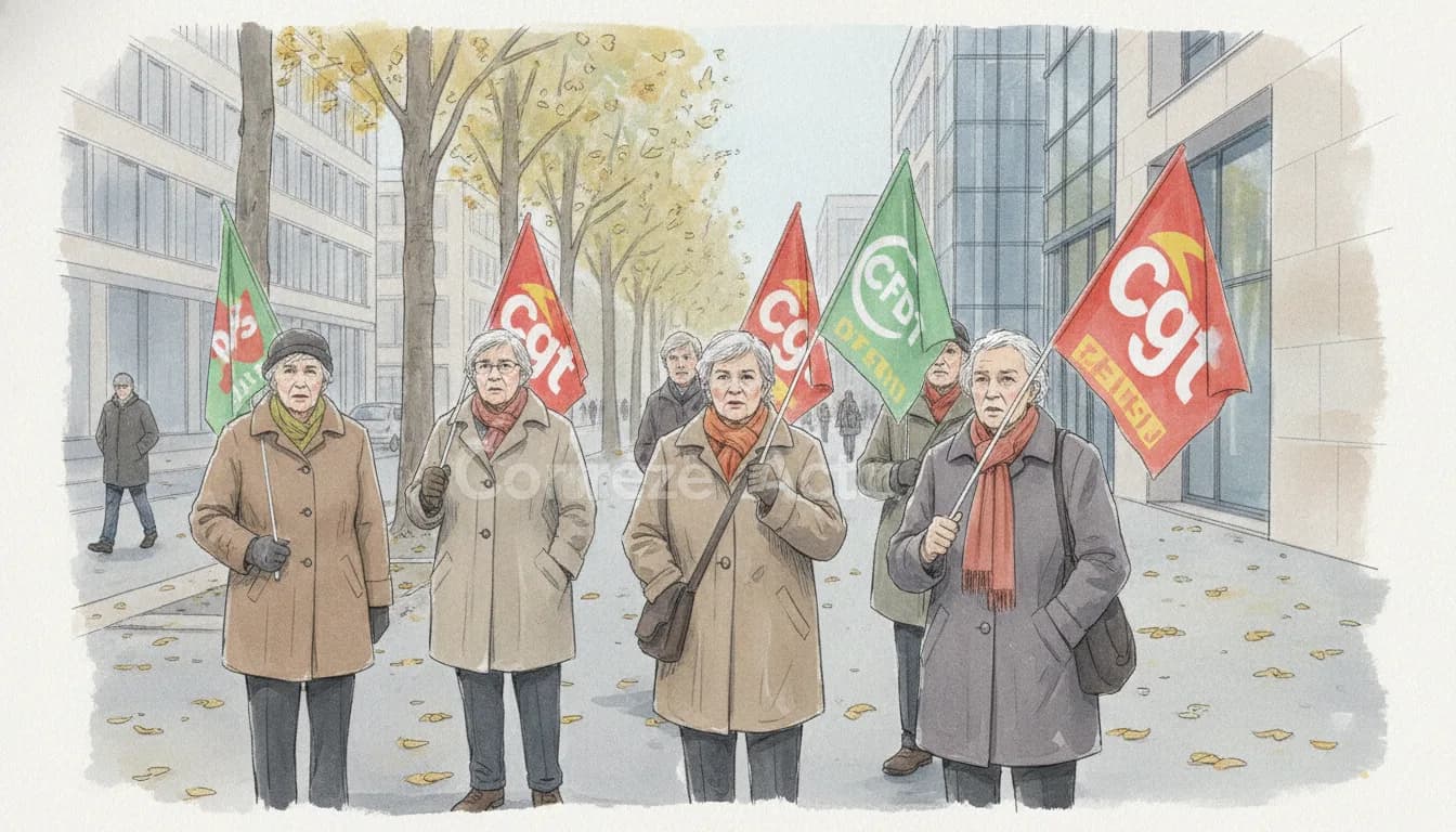 Illustration : Les retraités battent le pavé devant la CCI de Brive