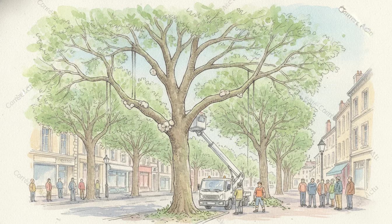 Illustration : Rongé par un champignon, un platane de l'avenue de Paris va être abattu