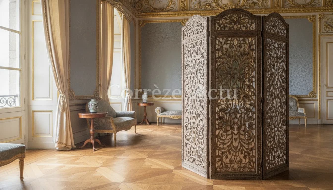 Illustration : Les paravents dentelle de Lamellux exposés à l'Élysée