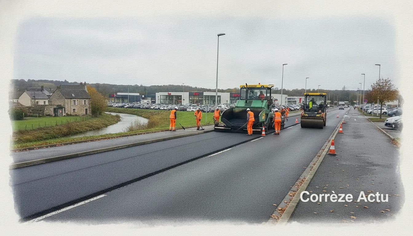 Illustration : Trois jours de travaux entre Laguenne et Tulle : la circulation perturbée