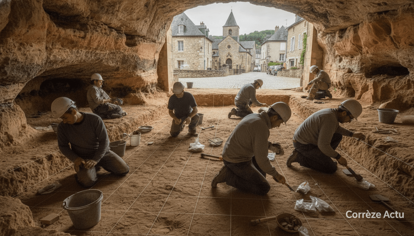 Illustration : Grotte Bouyssonie : les archéologues fouillent encore le cœur de Brive