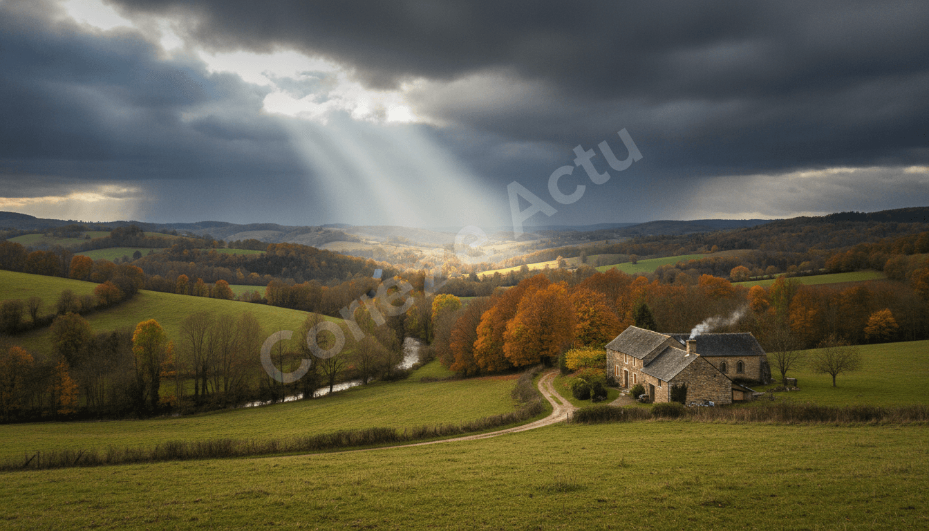 Illustration : Orages et chute des températures sur la Corrèze avant le retour du soleil