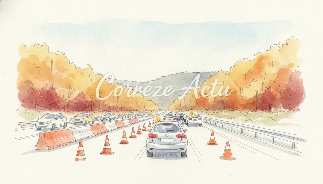Illustration : A20 : un accrochage en zone de travaux à Saint-Pardoux-l'Ortigier