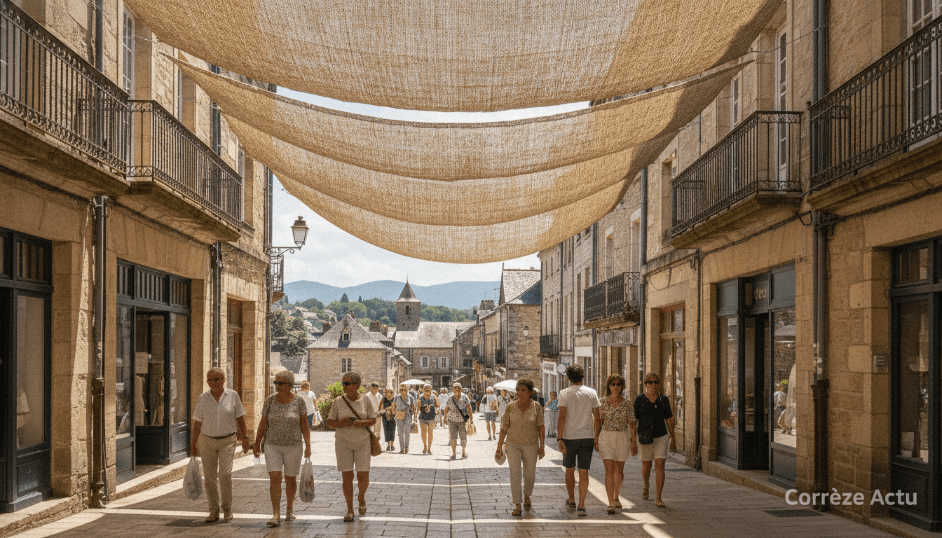Illustration : Brive mise sur le lin corrézien pour ombrager ses rues
