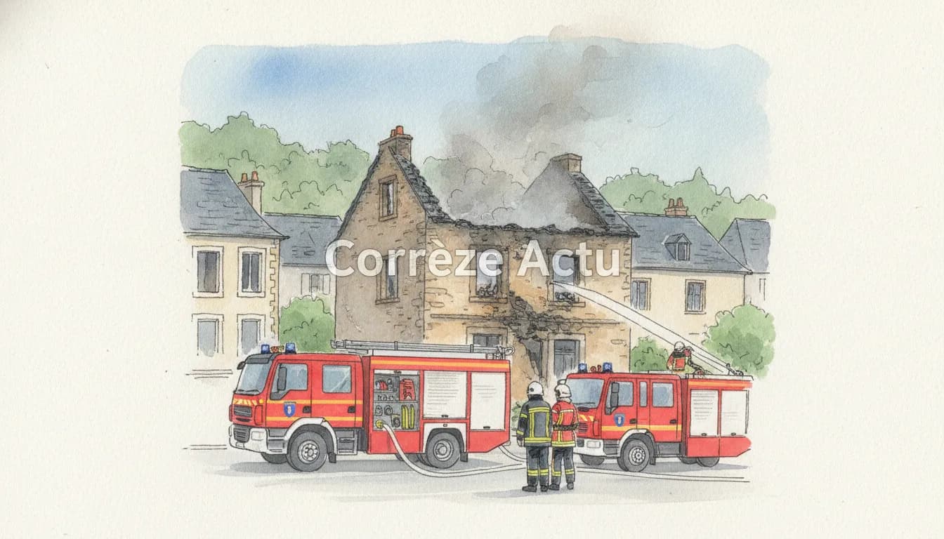 Illustration : Uzerche : une femme de 92 ans meurt dans l'incendie d'une maison du quartier Sainte-Eulalie