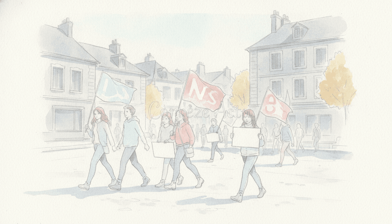 Illustration : Les lycéens corréziens dans la rue : Parcoursup et emplois du temps au cœur de la colère