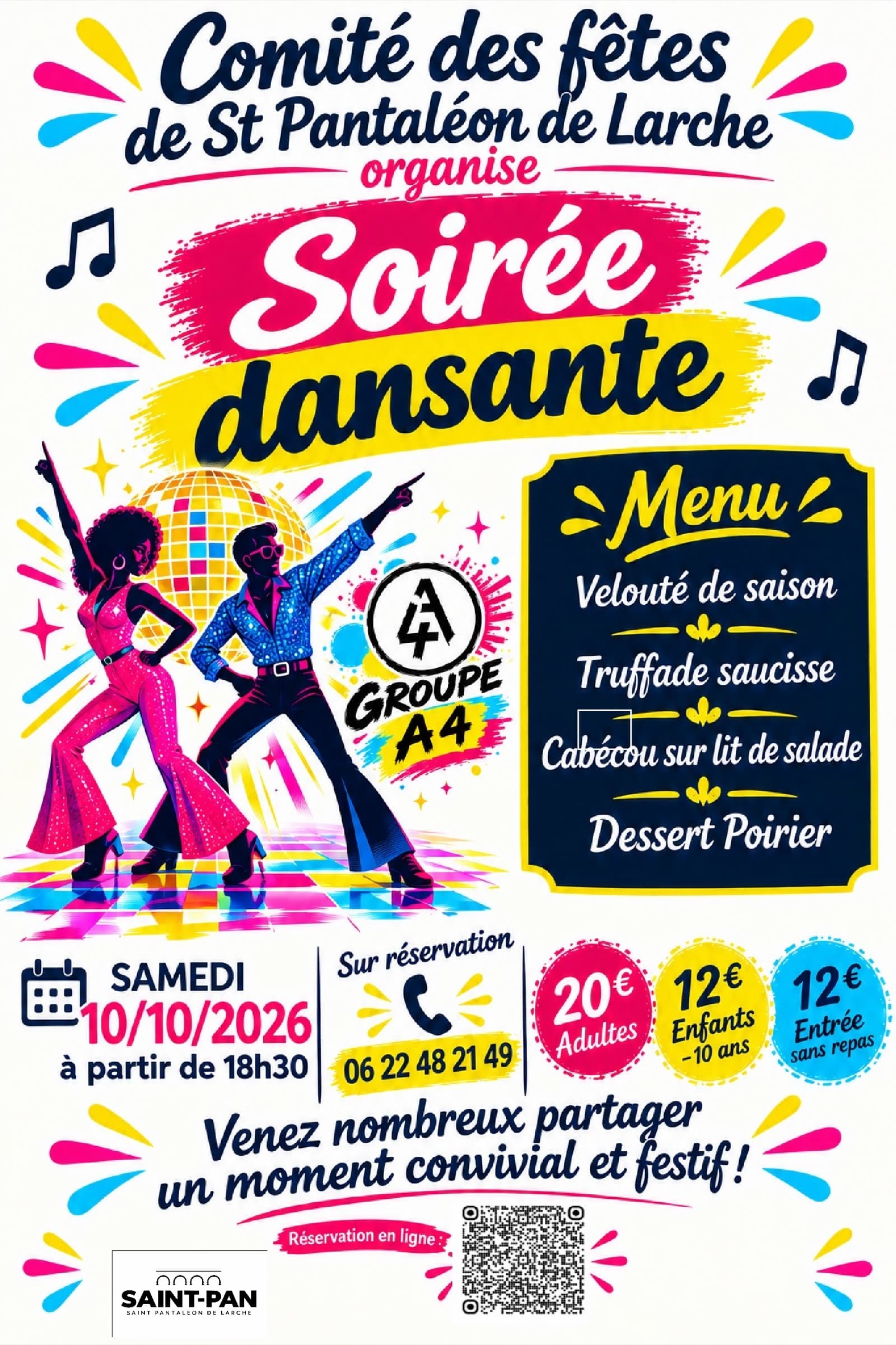 Illustration : Soirée Dansante le 10 Octobre à Saint Pantaleon de Larche